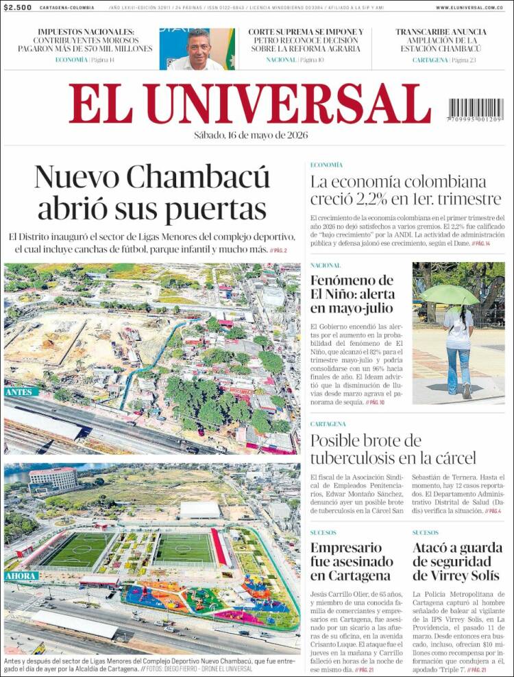 Portada de El Universal · 16 may 2026