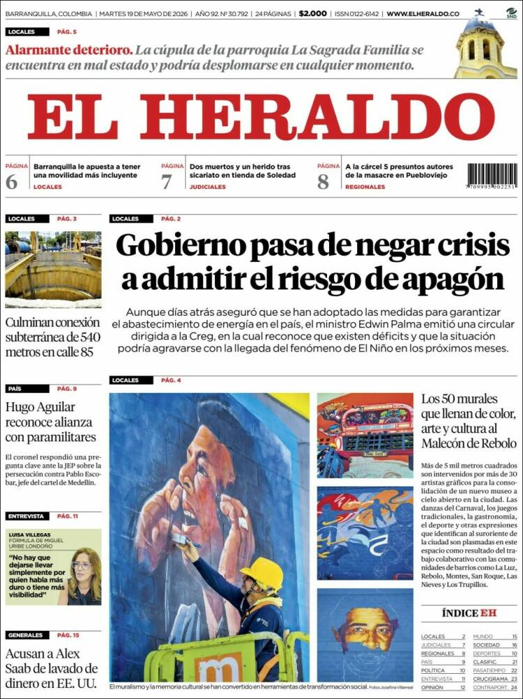 Portada de El Heraldo · 19 may 2026