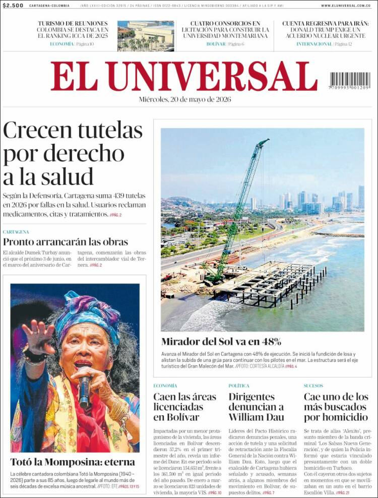 Portada de El Universal · 20 may 2026