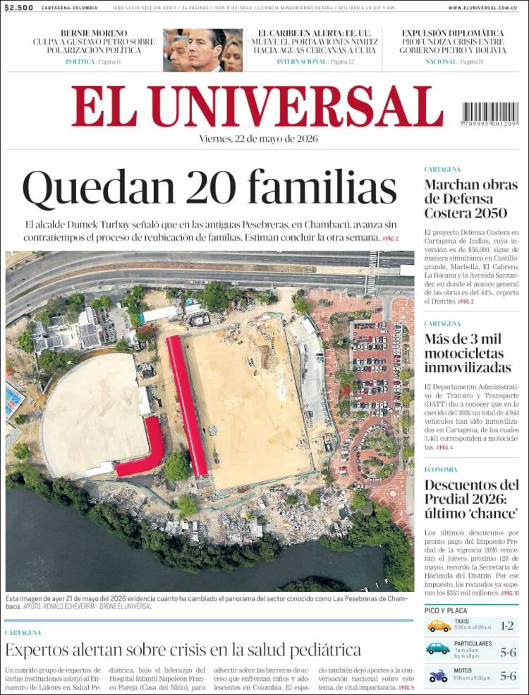 Portada de El Universal · 22 may 2026