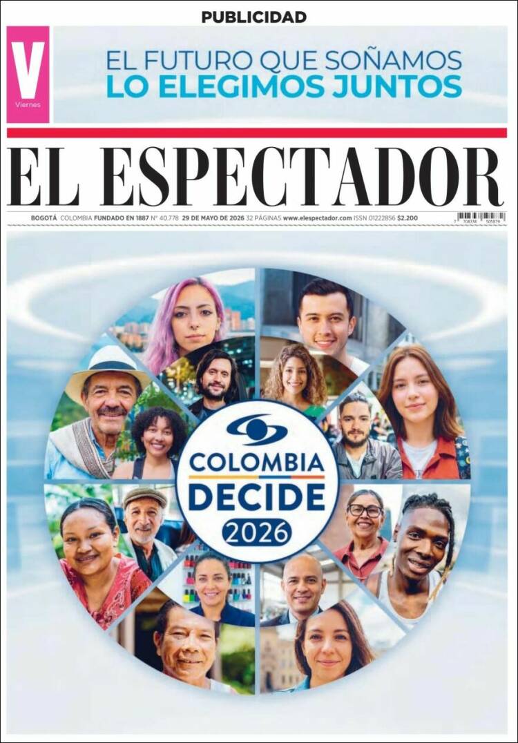 Portada de El Espectador · 29 may 2026