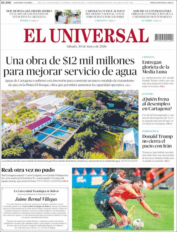 Portada de El Universal · 30 may 2026
