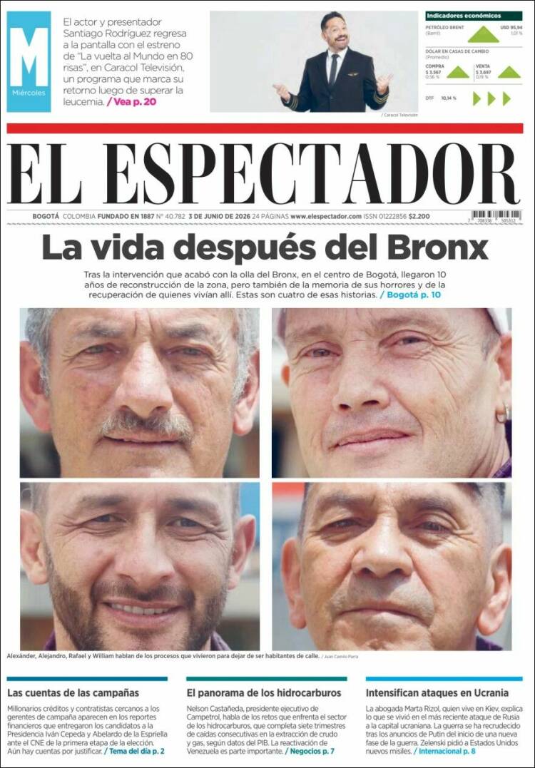 Portada de El Espectador · 3 jun 2026