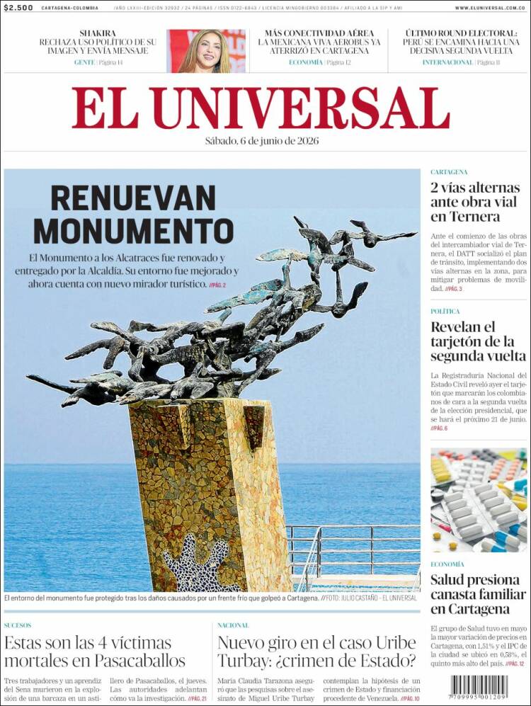 Portada de El Universal · 6 jun 2026