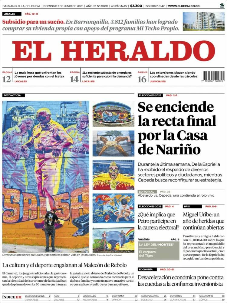 Portada de El Heraldo · 7 jun 2026