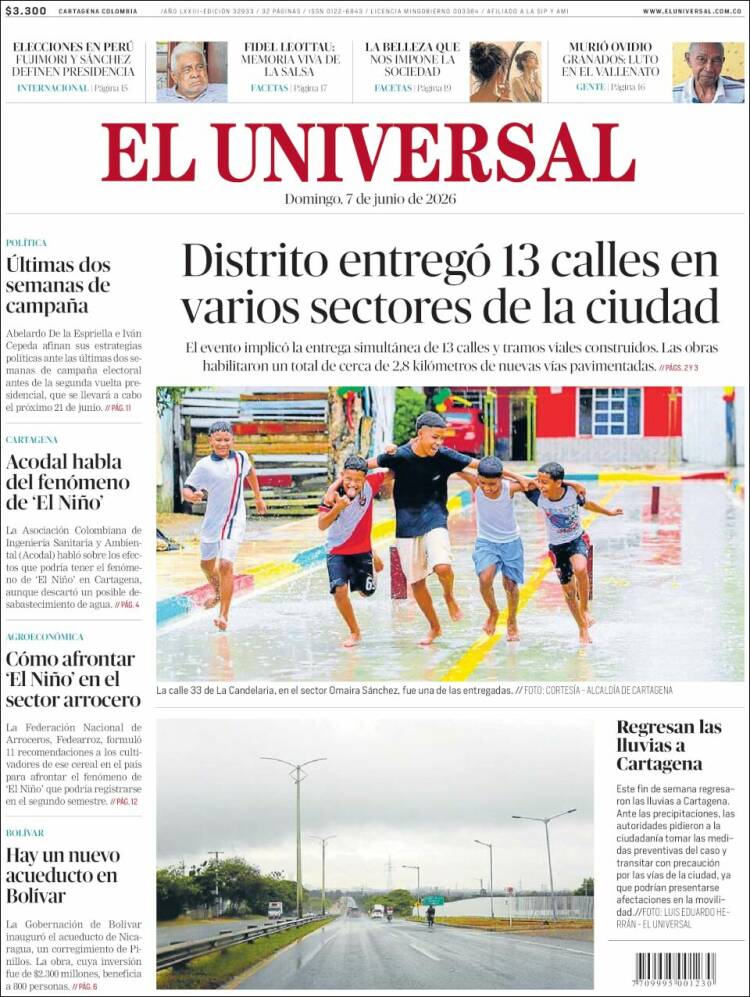 Portada de El Universal · 7 jun 2026