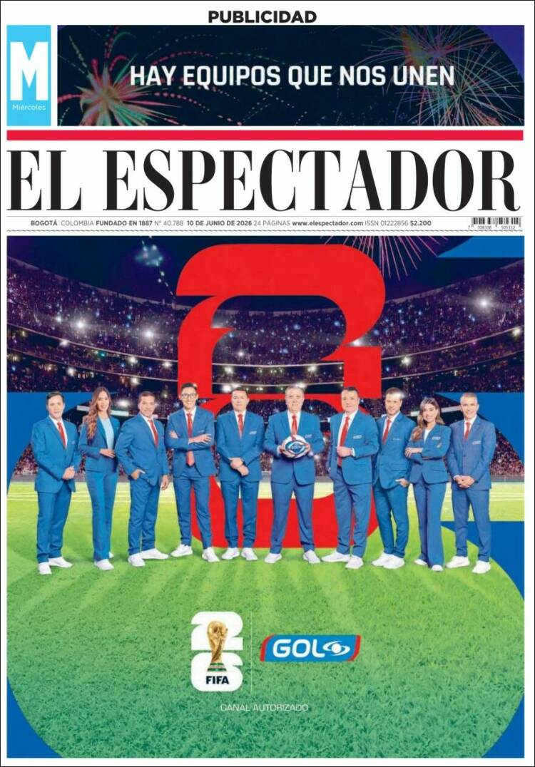 Portada de El Espectador · 10 jun 2026