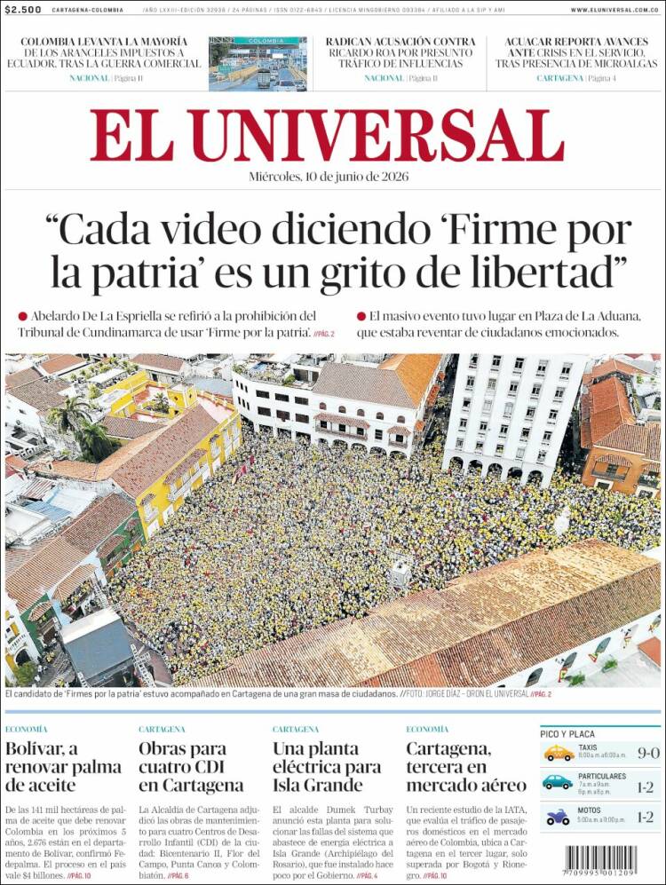 Portada de El Universal · 10 jun 2026