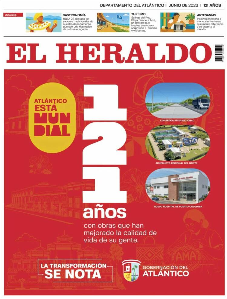 Portada de El Heraldo · 15 jun 2026