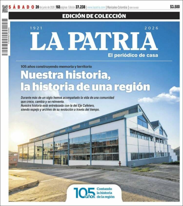 Portada de La Patria · 20 jun 2026
