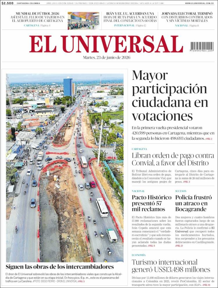 Portada de El Universal · 23 jun 2026