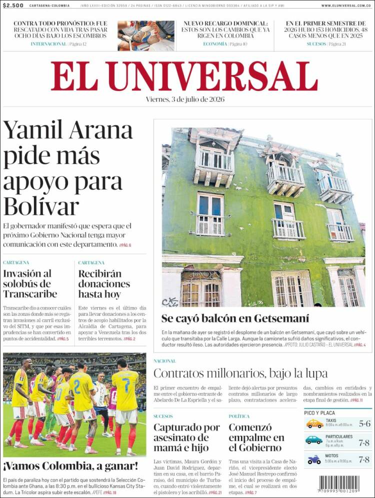 Portada de El Universal · 4 jul 2026