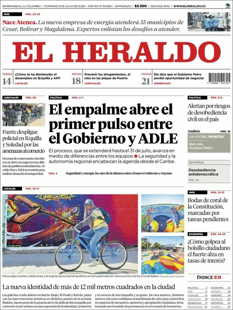 Portada de El Heraldo · 5 jul 2026