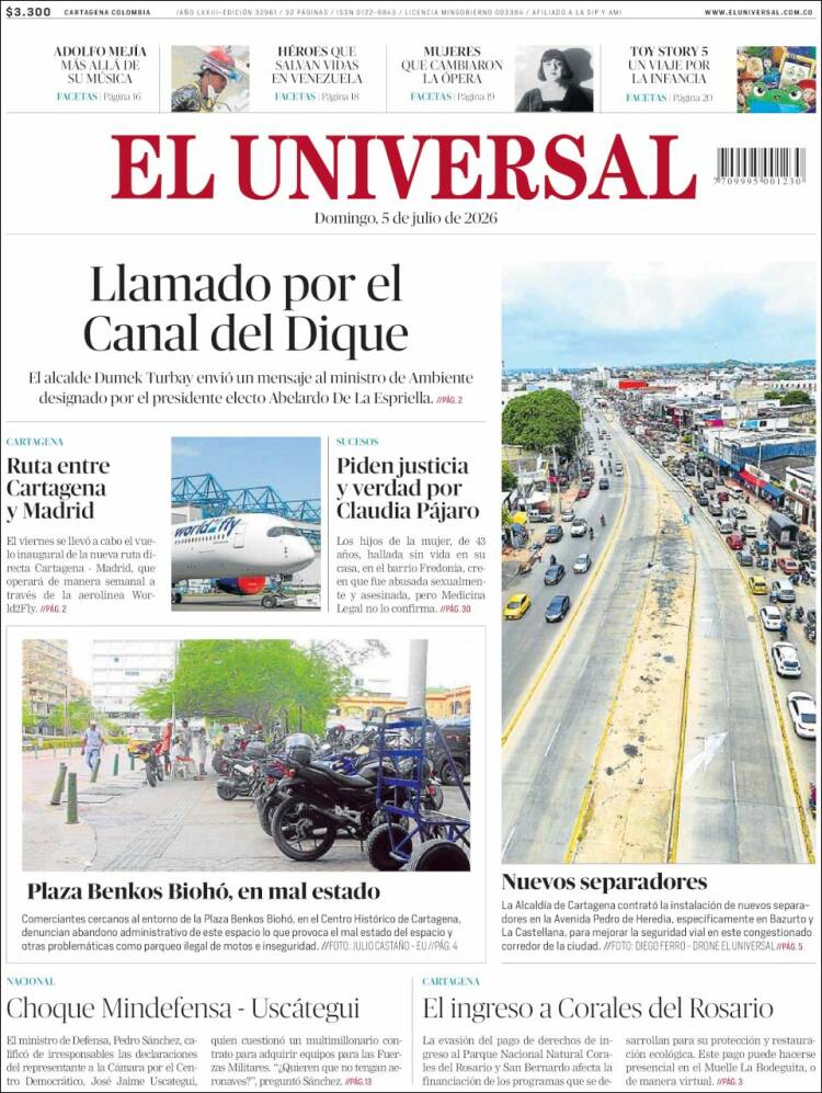 Portada de El Universal · 5 jul 2026