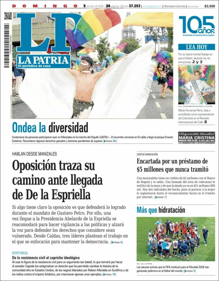 Portada de La Patria · 5 jul 2026