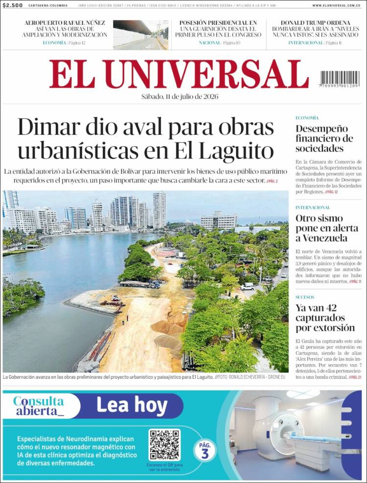 Portada de El Universal · 11 jul 2026