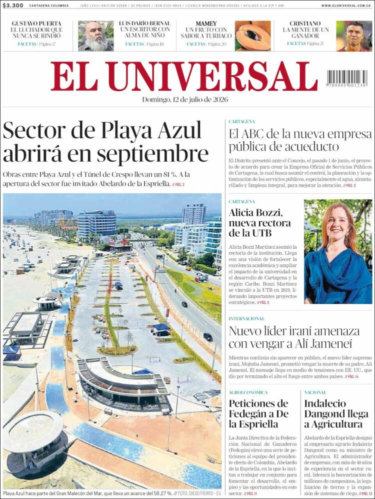 Portada de El Universal · 12 jul 2026