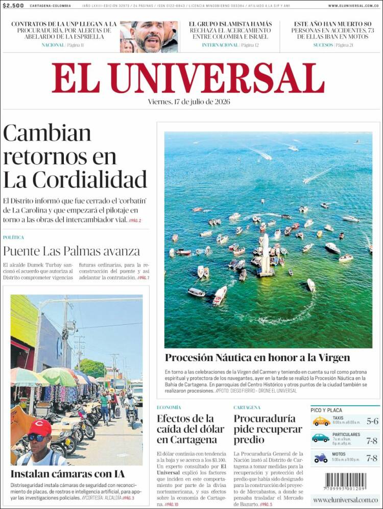 Portada de El Universal · 17 jul 2026