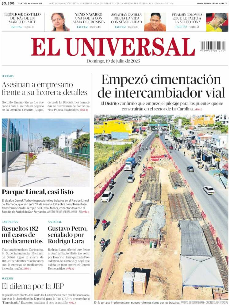 Portada de El Universal · 19 jul 2026