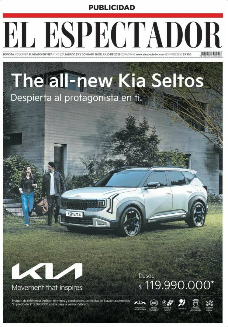 Portada de El Espectador · 25 jul 2026