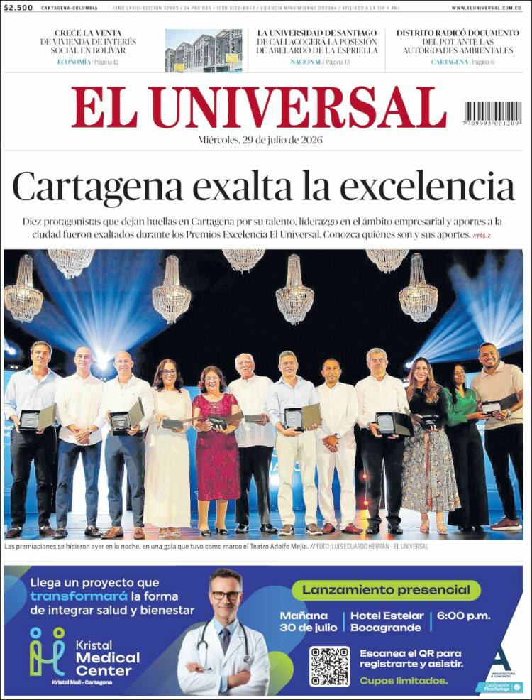 Portada de El Universal · 29 jul 2026