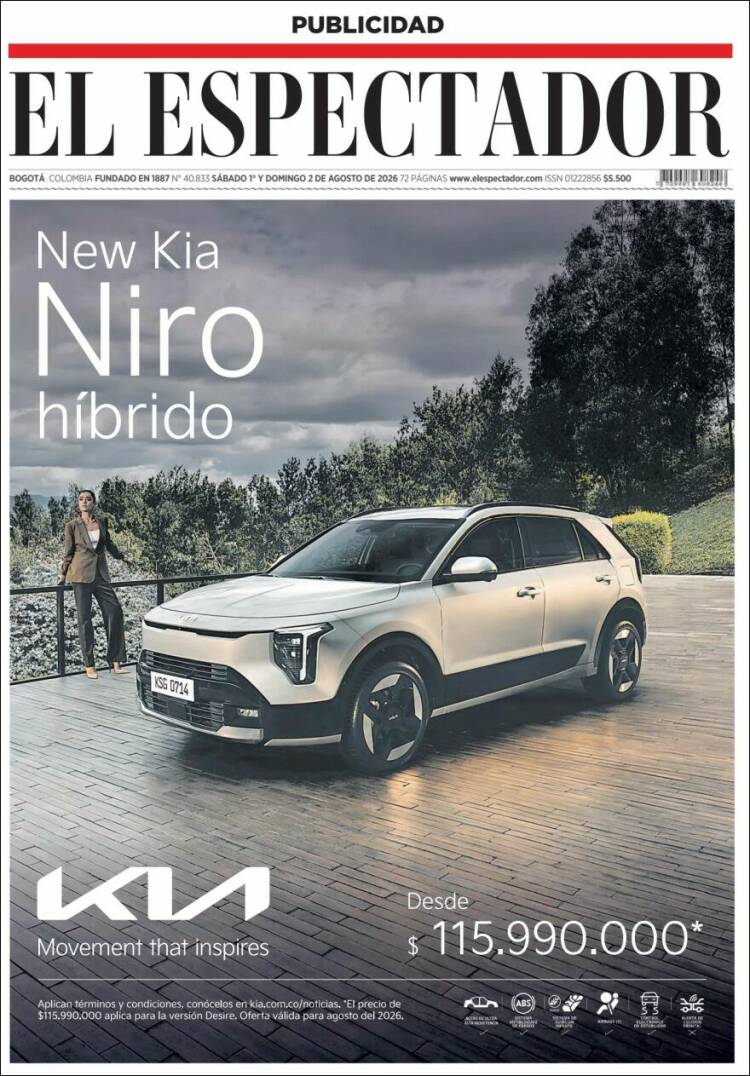 Portada de El Espectador · 1 ago 2026