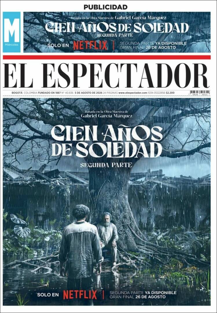 Portada de El Espectador · 5 ago 2026