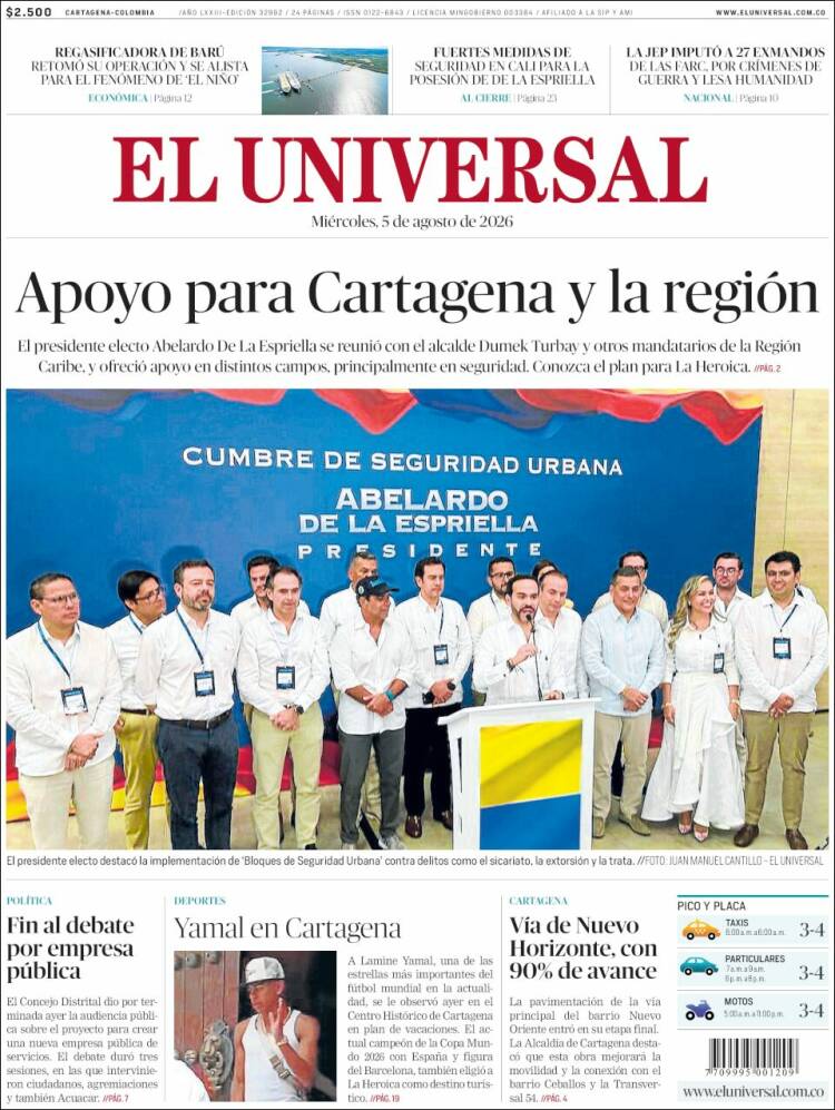 Portada de El Universal · 5 ago 2026
