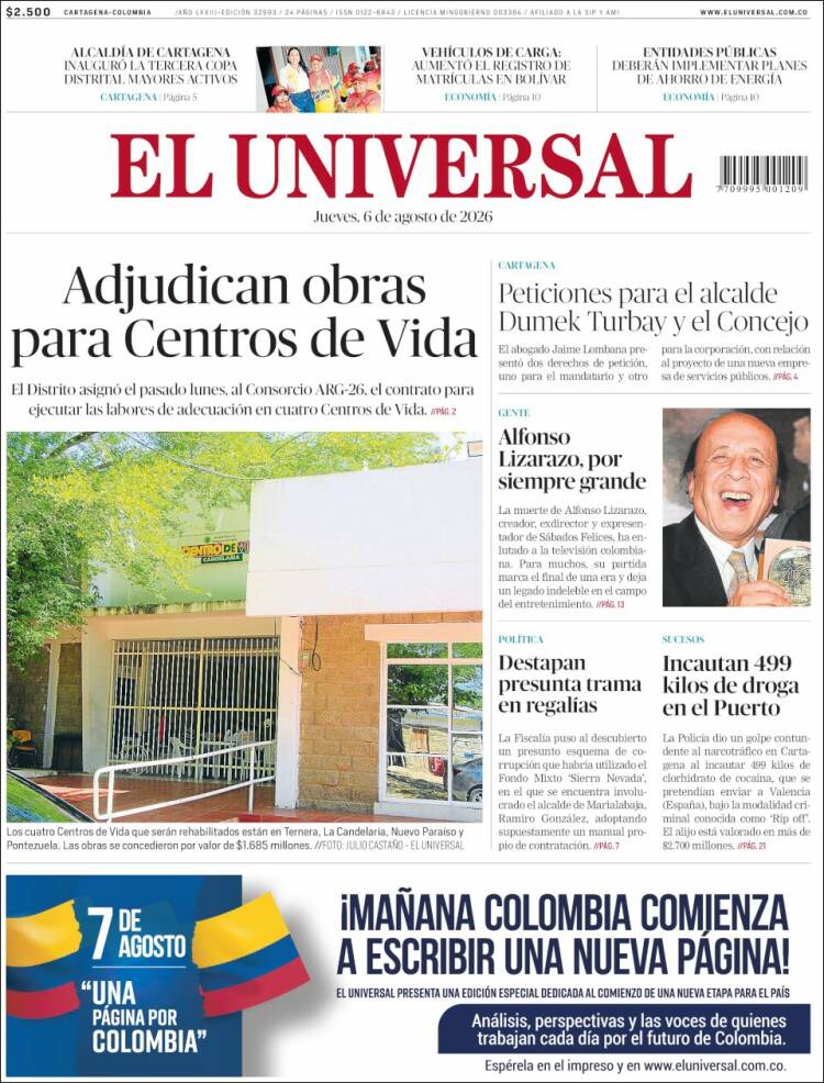 Portada de El Universal · 6 ago 2026