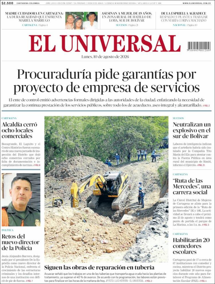 Portada de El Universal · 10 ago 2026