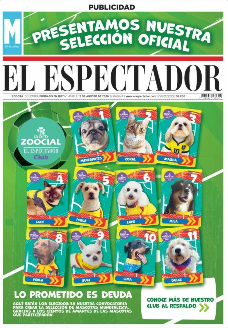 Portada de El Espectador · 12 ago 2026