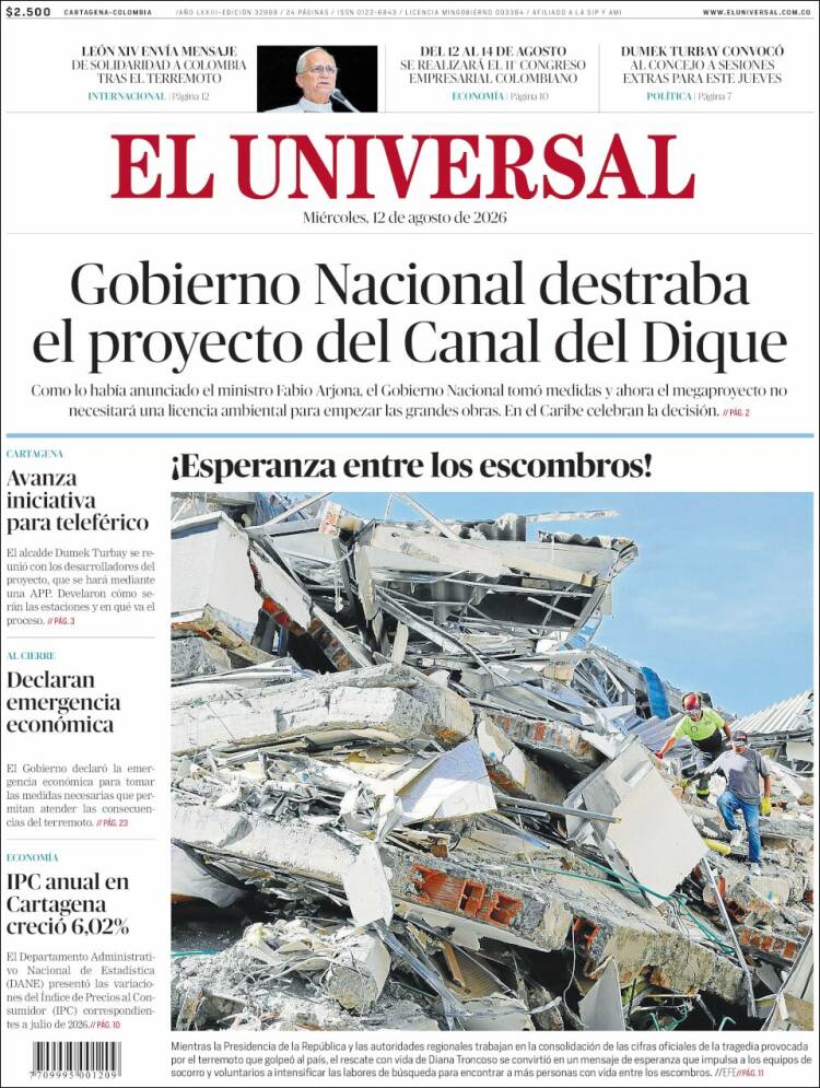 Portada de El Universal · 12 ago 2026