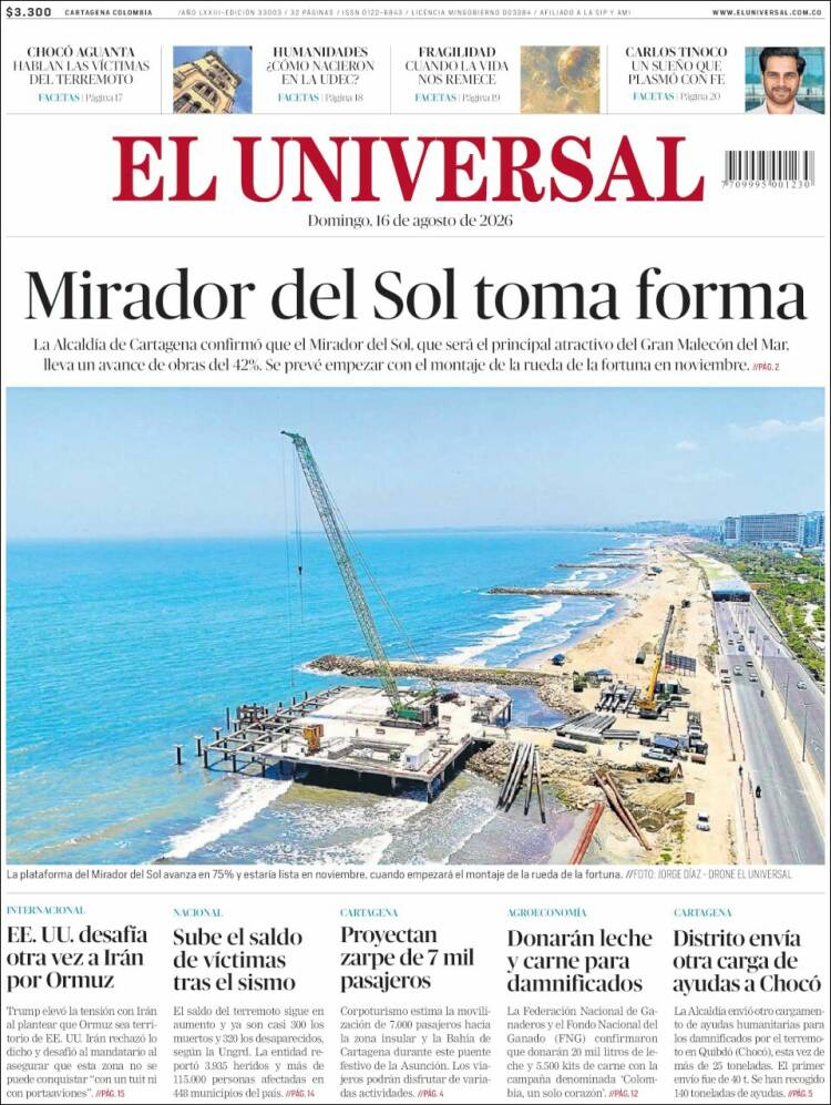 Portada de El Universal · 16 ago 2026
